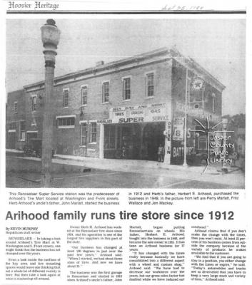 Newspaper article and photo of building circa 1948.