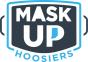 mask up hoosiers logo in shape of a mask